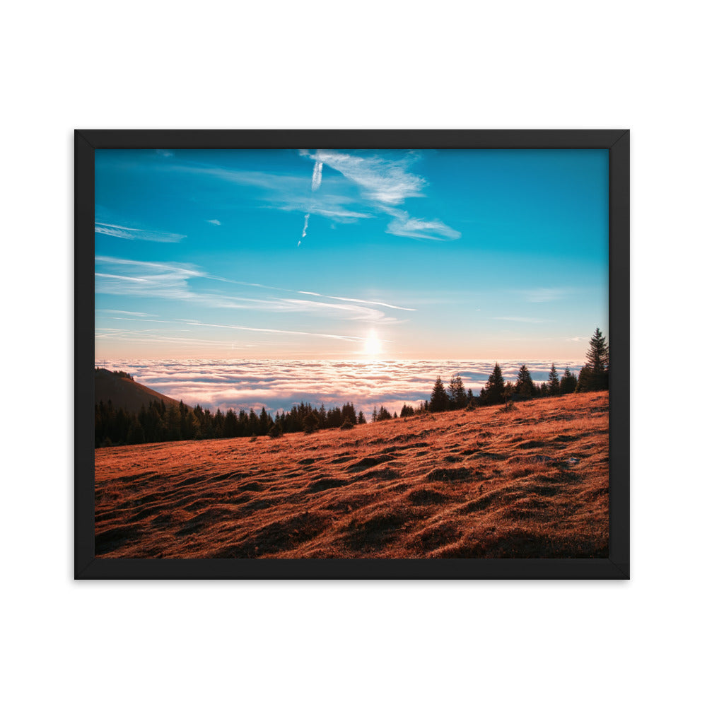 Sonnenaufgang über den Wolken Gerahmtes Poster