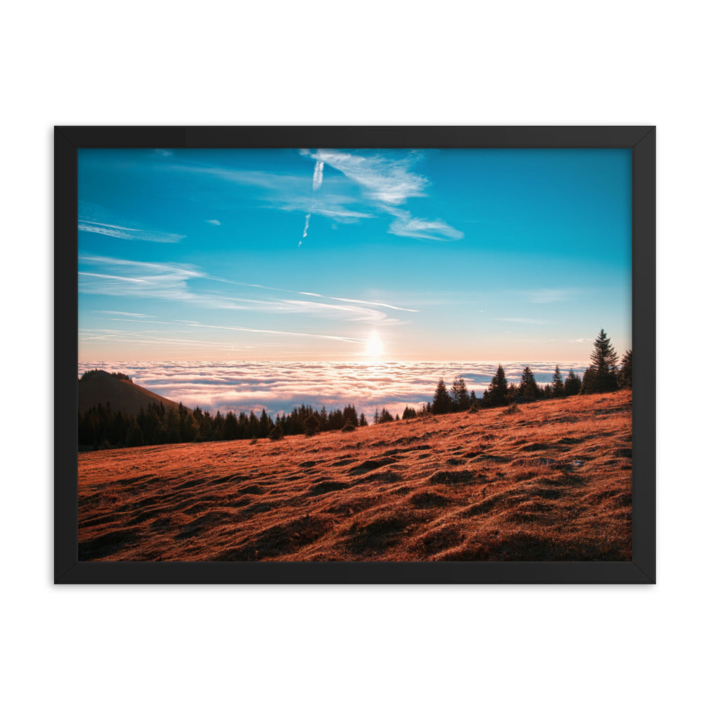 Sonnenaufgang über den Wolken Gerahmtes Poster