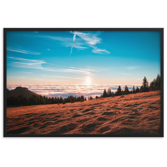 Sonnenaufgang über den Wolken Gerahmtes Poster