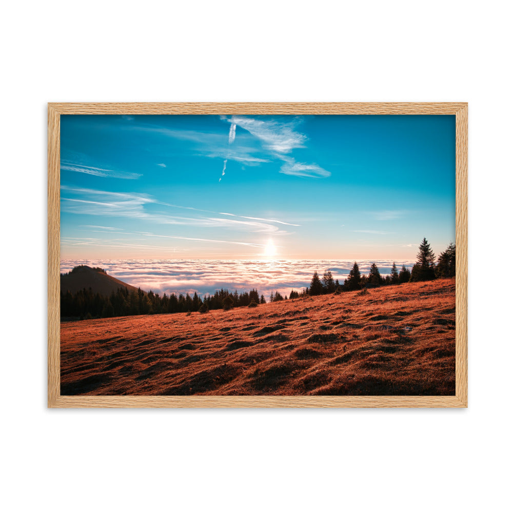 Sonnenaufgang über den Wolken Gerahmtes Poster