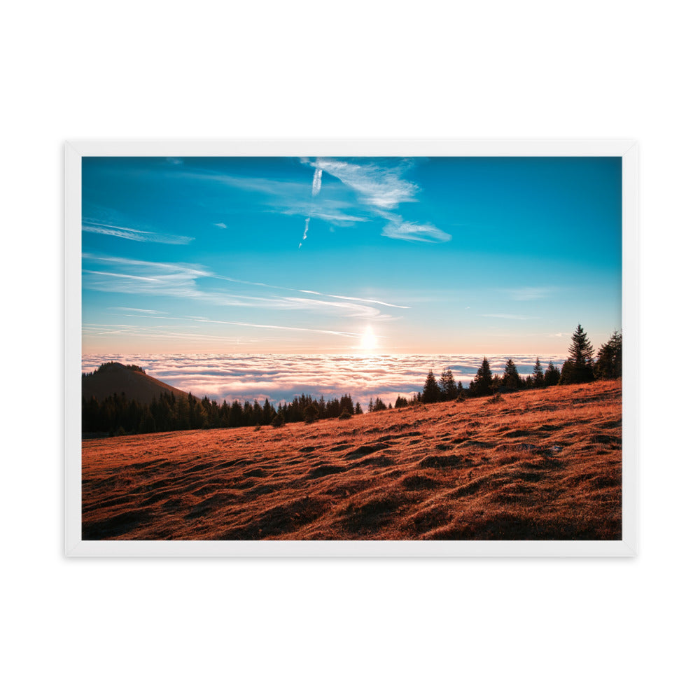 Sonnenaufgang über den Wolken Gerahmtes Poster