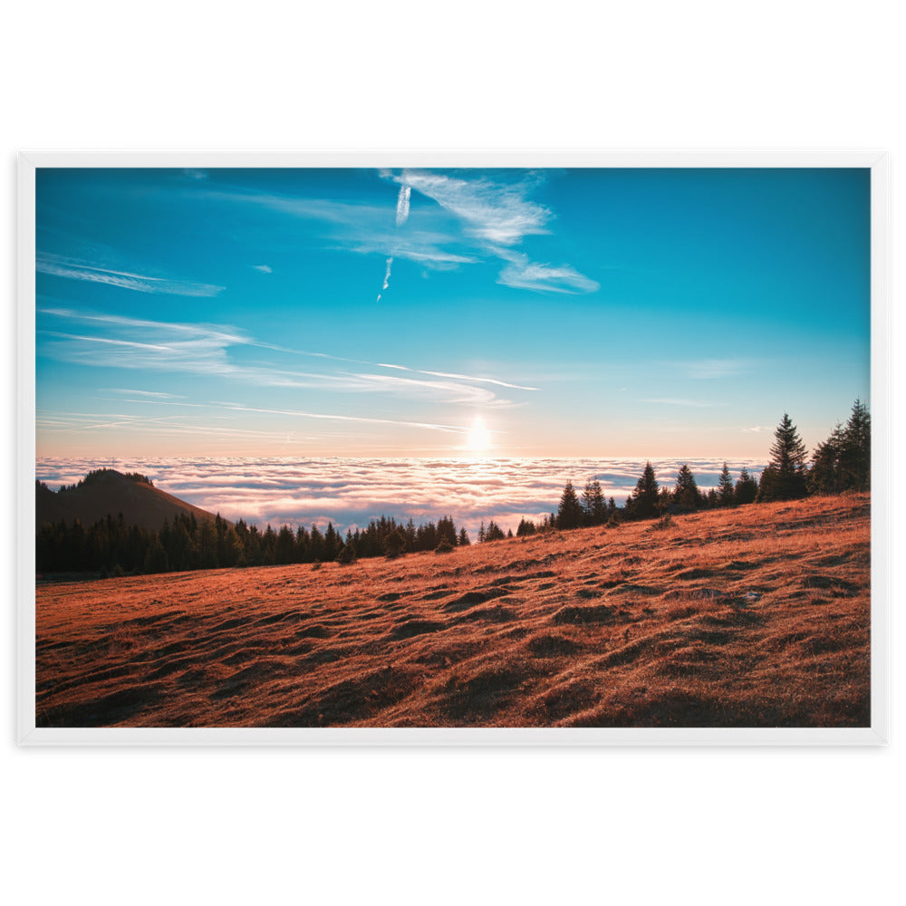 Sonnenaufgang über den Wolken Gerahmtes Poster