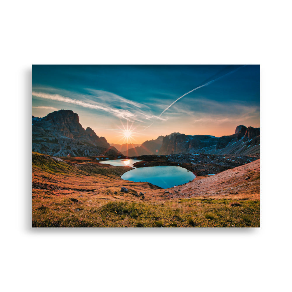 Bergsee in den Dolomiten Poster