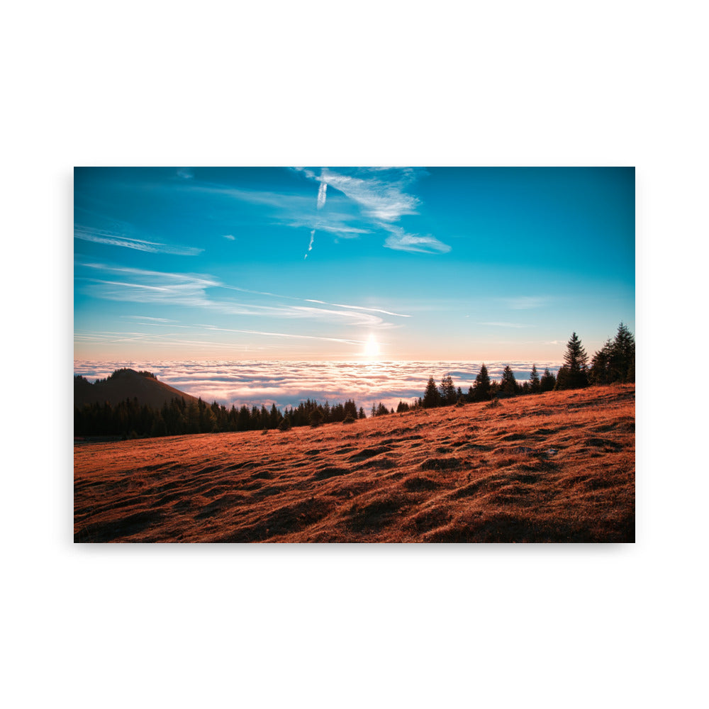 Sonnenaufgang über den Wolken Poster