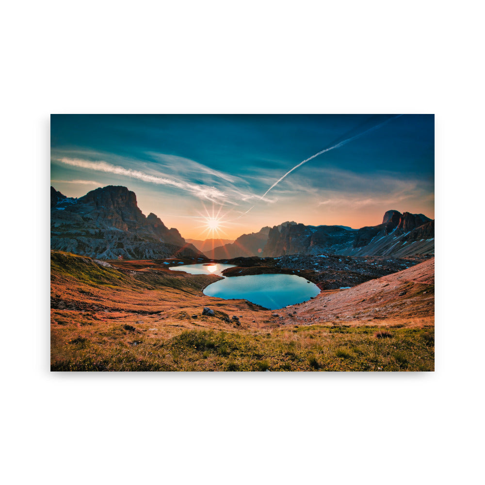 Bergsee in den Dolomiten Poster